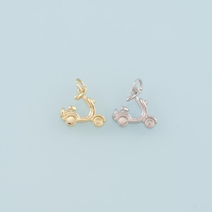 18K Gold Filled Motorcycle Pendant,Motorcycle Charm Bracelet Necklace for DIY Jewelry Making Supply