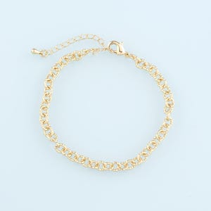 Catena regolabile in oro, bracciale ovale riempito in oro 18 carati, braccialetti semilavorati, braccialetti per la creazione di gioielli