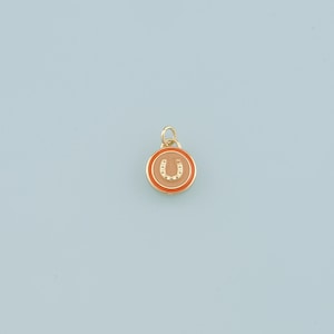 Gold horseshoe Charms,18K Gold Filled horseshoe Pendant,Enamel horseshoe Charm Bracelet Necklace for DIY Jewelry Making Supply