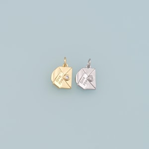 Pingente de letras douradas, pingente de amor preenchido com ouro 18K, pulseira de pingente de letras fofas para fabricação de joias faça você mesmo