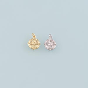 18K Gold Filled Compass Pendant,Compass Charm Bracelet Necklace for DIY Jewelry Making Supply