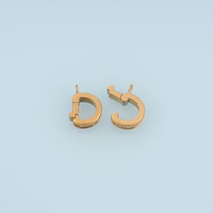 CZ Mini D-förmiger Schnappverschluss, 14 Karat Gold, farbecht, Schmuckverbinder, DIY-Anhänger für Halsketten und Armbänder