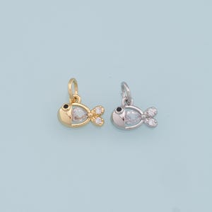 Gold Tiny Fish Charms,18K Gold Filled Fish Pendant,Cute Fish Charm Bracelet Necklace for DIY Jewelry Making Supply