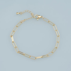 Catena regolabile in oro, bracciale ovale riempito in oro 18 carati, braccialetti semilavorati, braccialetti per la creazione di gioielli