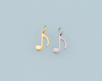 Gold Music Charms,18K Gold Filled Music Pendant,Note Charm Bracelet Necklace for DIY Jewelry Making Supply