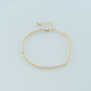 Gold Adjustable Chain,18K Gold Filled Oval Bracelet,Semi Finished Bracelets,Bracelets for Jewelry Making