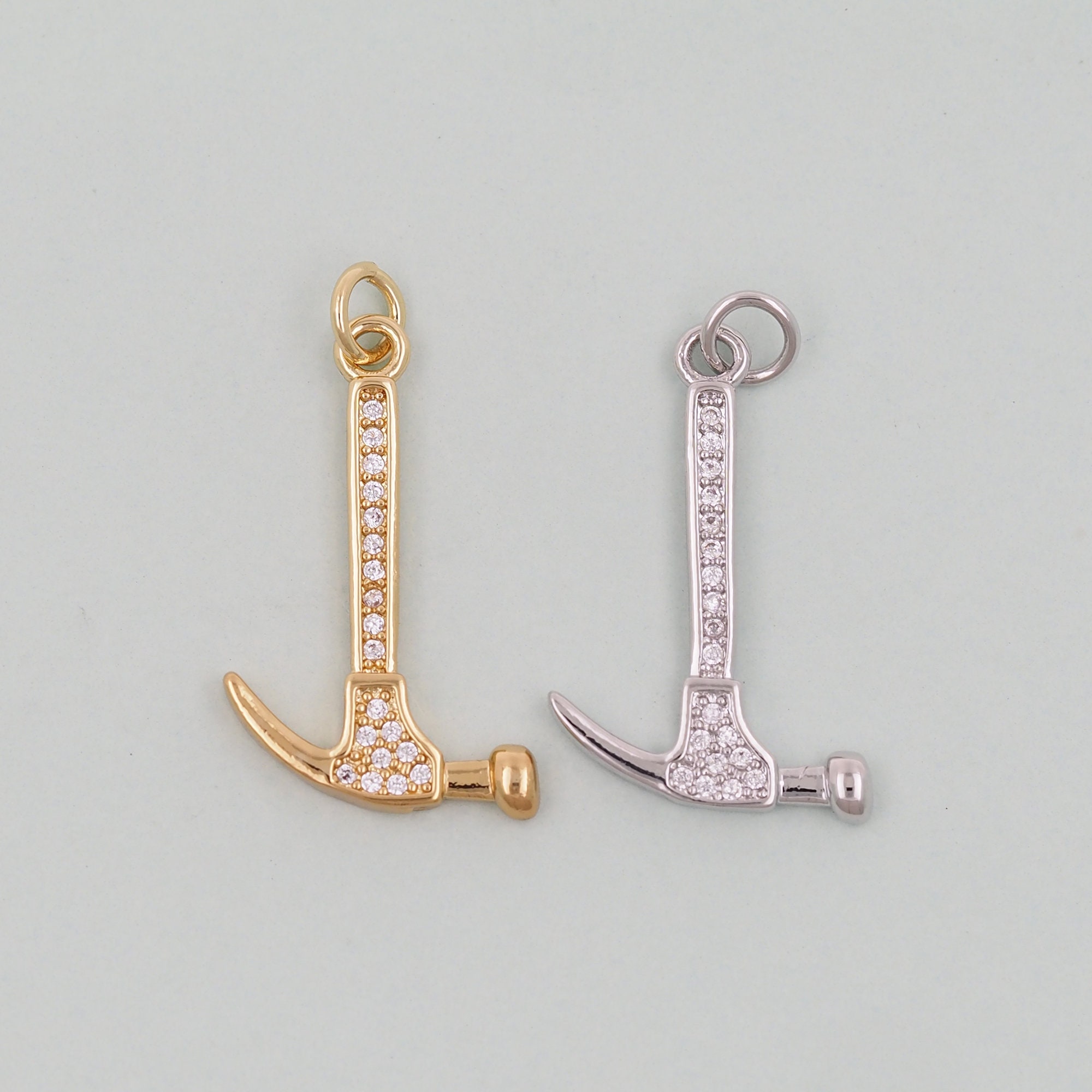 Gold hammer Charms 18K Gold Filled hammer Pendant hammer Charm Bracelet Necklace for DIY Jewelry Making Supply