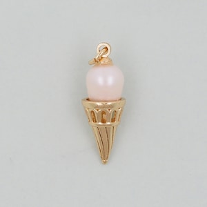 Gold Eis Anhänger, 18K Gold Filled Eis Anhänger, niedliche Eis Bettelarmband Halskette für DIY Schmuckherstellung Versorgung