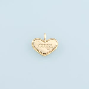 18K Gold Filled Heart Pendant,Heart Charm Bracelet Necklace for DIY Jewelry Making Supply