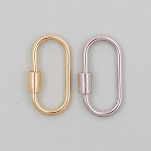 18K Gold Filled Oval Carabiner Clasp,Buckle Clasp,Carabiner Screw Clasp,Turnbuckle,for DIY Jewelry