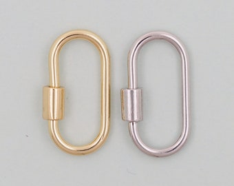18K Gold Filled Oval Carabiner Clasp,Buckle Clasp,Carabiner Screw Clasp,Turnbuckle,for DIY Jewelry