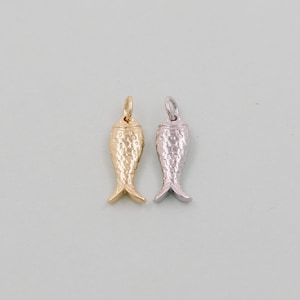 Breloques poisson en or, pendentif poisson rempli d'or 18 carats, collier bracelet à breloques poisson pour la fabrication de bijoux à bricoler soi-même