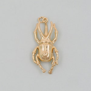 Gold beetle Charms,18K Gold Filled beetle Pendant,beetle Charm Bracelet Necklace for DIY Jewelry Making Supply