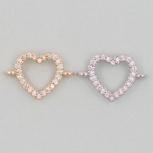 Gold Heart Connector Charms,18K Gold Filled Heart Pendant,Heart Charm Bracelet Necklace for DIY Jewelry Making Supply