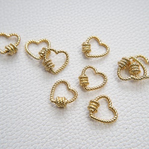 18K Gold Filled Heart Carabiner Clasp,Buckle Clasp,Carabiner Screw Clasp,Turnbuckle,for DIY Jewelry