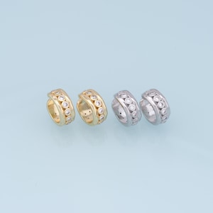 1pair 18K Gold Filled Dainty CZ Hoop Earrings,CZ Ear Cuff No Piercing,Cartilage Earring,Ear Wrap Earrings