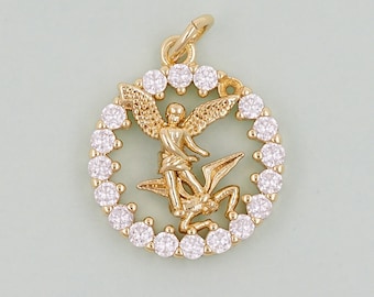 Gouden engelenbedels, 18 kt gold filled engelenhanger, engel bedelarmband ketting voor het maken van sieraden: