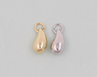 Gold Teardrop Charms,18K Gold Filled teardrop Pendant,teardrop Charm Bracelet Necklace for DIY Jewelry Making Supply