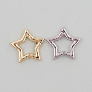 18K Gold Filled Gold Silver Spring Gate Ring Star Clasp,Push Clip Clasp,Spring Gate for Jewelry Making