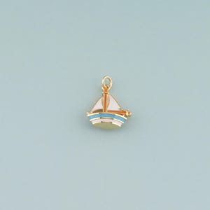 Paper Boat Charm Pendant - 30mm Metal Sailboat Charm With Silver Plated Carabiner For Bracelets & Zips