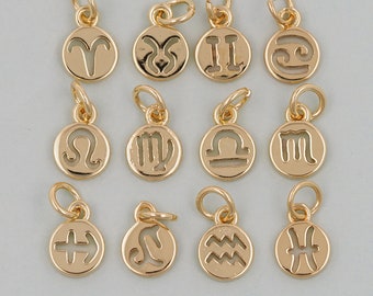 18K Gold Filled Zodiac Constellation Charms,Zodiac Symbol,Horoscope Charm,Gold Astrological Zodiac Sign Minimalist Jewelry