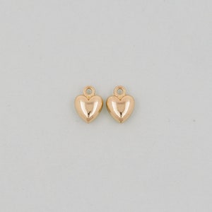 Gold Small Heart Charms,18K Gold Filled Heart Pendant,Heart Charm Bracelet Necklace for DIY Jewelry Making Supply