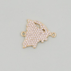 18K Gold Filled map Pendant,Map Charm Bracelet Necklace for DIY Jewelry Making Supply