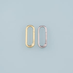 18K Gold Filled Oval Carabiner Clasp,Carabiner Lock Connector,Spring Push Gate for DIY Jewelry Finding Necklace Bracelet