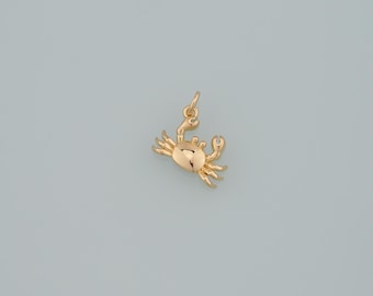 Gold Marine Life Charms,18K Gold Filled Crab Pendant,Crab Charms Bracelet Necklace for DIY Jewelry Making Supply