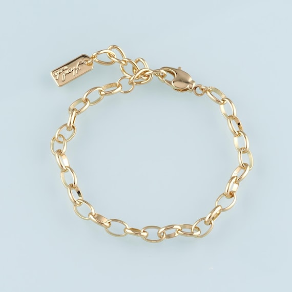 Gold Adjustable Chain,18K Gold Filled Oval Bracelet,Semi Finished Bracelets,Bracelets for Jewelry Making