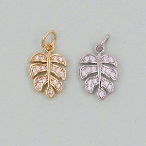 Gold Blatt Charms, 18K Gold gefüllt Blatt Anhänger, Silber Blatt Charme Armband Halskette für DIY Schmuckherstellung Versorgung
