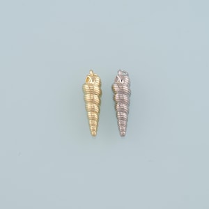 Gold Conch Charms,18K Gold Filled Conch Pendant,Conch Shell Charm Bracelet Necklace for DIY Jewelry Making Supply