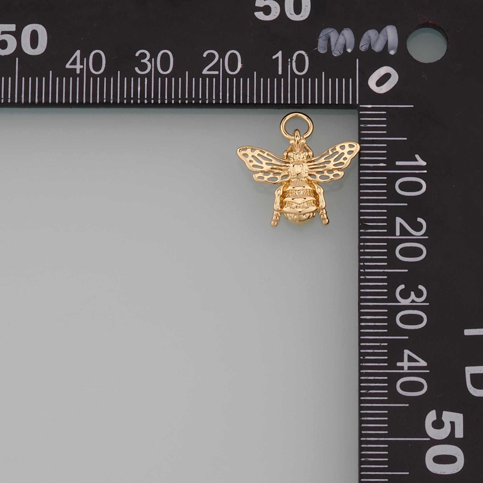ゴールド昆虫チャーム、18Kゴールドフィルド蜂ペンダント、DIY 