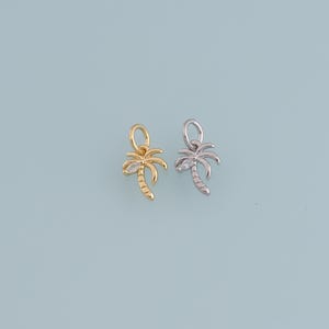 Gold Palm Tree Charms,18K Gold Filled Palm Tree Pendant,Silver Coconut tree Charm Bracelet Necklace for DIY Jewelry Making Supply