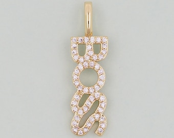 Gold Boss Charms,18K Gold Fille Boss Pendant,Boss Charm Bracelet Necklace for DIY Jewelry Making Supply