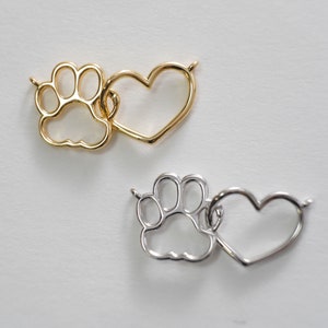 Gold Paw Charms,18K Gold Filled Cat Paw Pendant,Dog Paw Charm Bracelet Necklace for DIY Jewelry Making Supply
