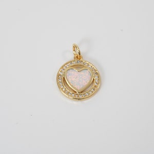 Gold Heart Charms,18K Gold Filled Heart Pendant,Heart Charm Bracelet Necklace for DIY Jewelry Making Supply