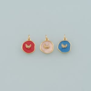 Gold Bread Charms,18K Gold Filled Croissant Pendant,Enamel Croissant Charm Bracelet Necklace for DIY Jewelry Making Supply