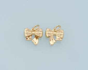 Collana Con Fiocco In Oro 18 Carati - Sottile Collana Con Ciondolo Papillon Per Donne E Ragazze - Lunghezza 40+5 Cm - 2