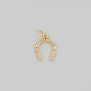 Gold horseshoe Charms,18K Gold Filled CZ horseshoe Pendant,horseshoe Charm Bracelet Necklace for DIY Jewelry Making Supply