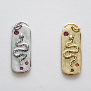 18K guldfylld CZ kristall rektangulär ormhänge, silver ormberlocker armband halsband för DIY smyckestillverkning leverans