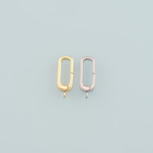 18K Gold Filled Oval Carabiner Clasp,Carabiner Lock Connector,Spring Push Gate for DIY Jewelry Finding Necklace Bracelet