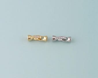 18k Gold Filled Interlocking Clasp,Connector End Cap Clasp for DIY Jewelry Finding Necklace Bracelet