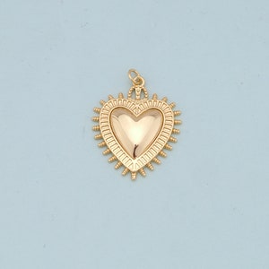 Gold heiliges Herz Charms, 18K Gold gefüllt Flamme heiliges Herz Anhänger, religiöse Charme Armband Halskette für DIY Schmuckherstellung Versorgung