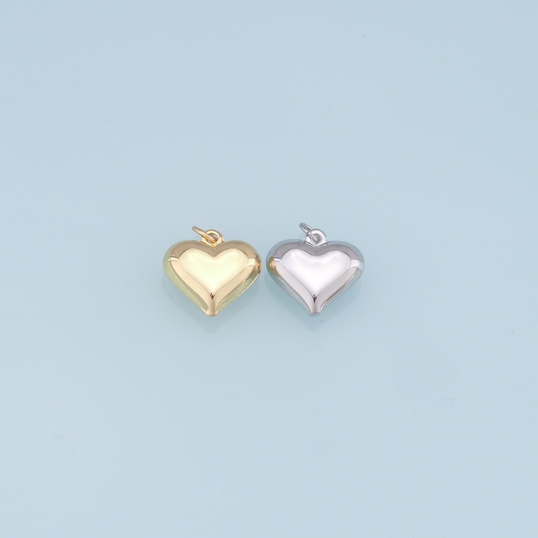 Gold Heart Charms,18k Gold Filled Heart Pendant,heart Charm Bracelet ...