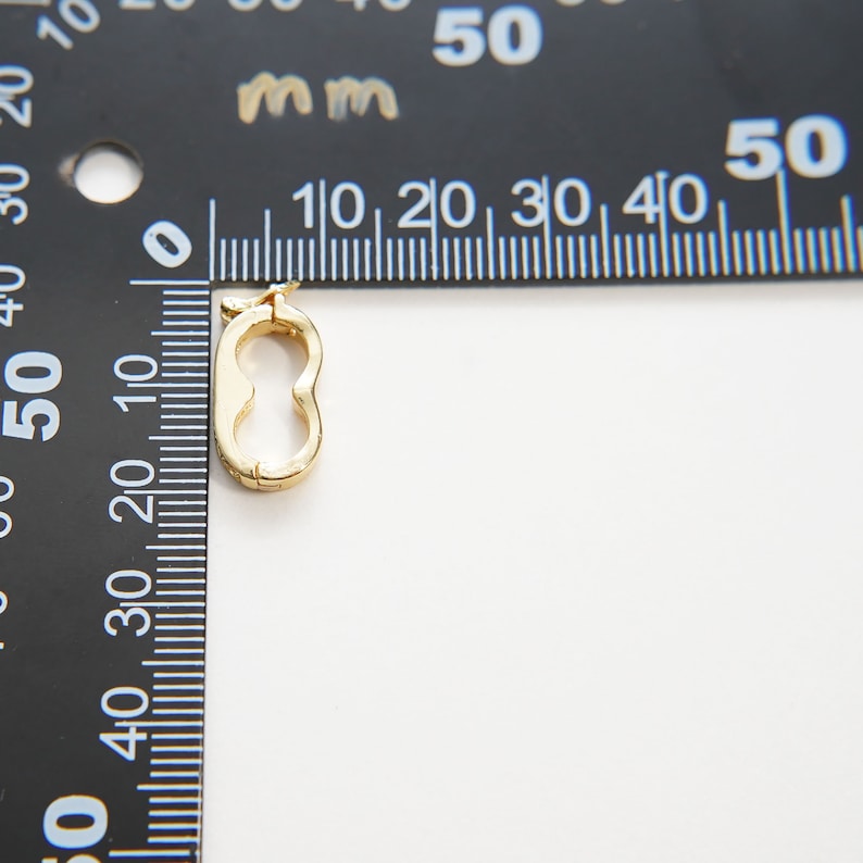18k Gold Shortener Enhancer Clasp for Bracelet Necklace, Gold CZ Zircon ...