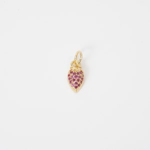 Gold Strawberry Charms,18K Gold Filled Strawberry Pendant,Fruit Charm Bracelet Necklace for DIY Jewelry Making Supply