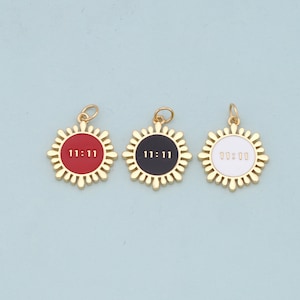 Gold 11:11 Charms,18K Gold Filled angel numbers Pendant,angel numbers Charm Bracelet Necklace for DIY Jewelry Making Supply