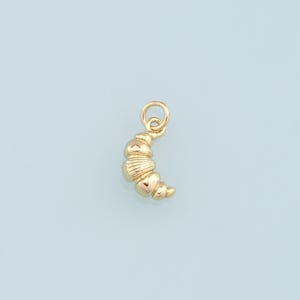 Gold Croissant Charms,18K Gold Filled Croissant Pendant,Croissant Charm Bracelet Necklace for DIY Jewelry Making Supply