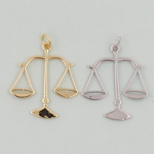 Gold Libra Charms,18K Gold Filled Scales of Justice Pendant,Scales Charm Bracelet Necklace for DIY Jewelry Making Supply